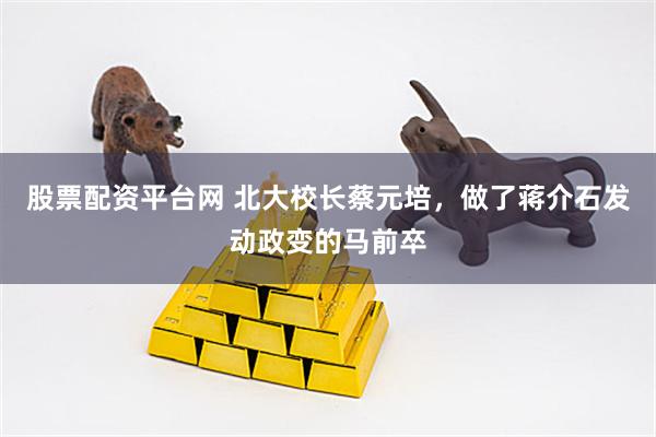 股票配资平台网 北大校长蔡元培，做了蒋介石发动政变的马前卒